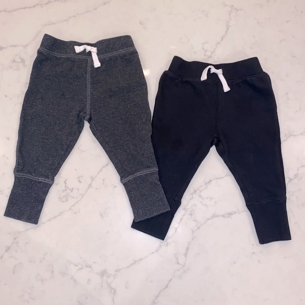 Set 2 TWO Joe Fresh Baby Fleece Lined Jogger Pants (6-12m)